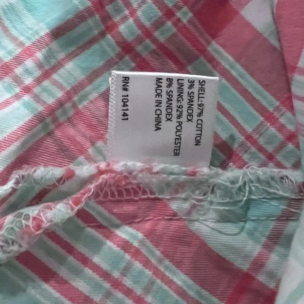 Lady Hagen Plaid Golf Skirt with Built-in Shorts Pink Aqua White Size‎ 12